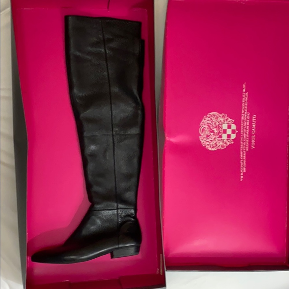 Vince Camuto Over The Knee Black Leather Boot